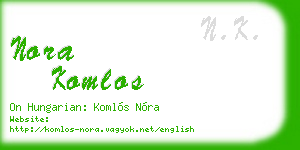 nora komlos business card