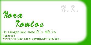 nora komlos business card